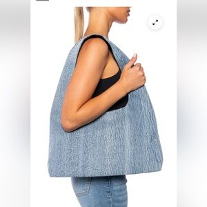 NWT- Oversized Denim Shoulder Bag